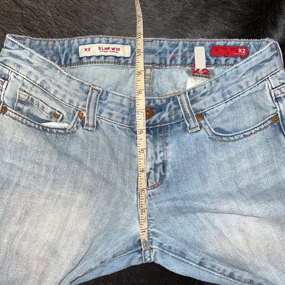 Vintage Y2K Low Rise Flare Jeans by x2 size 2 regular - Picture 10 of 14